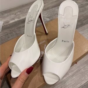Christian Louboutin Me Dolly Peep Toe Slide Sandal (Women) size 39